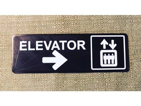 elevator sign other 3d print model - Mito3D