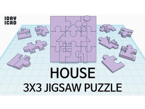 1Tag 1cad 3x3-jigsaw puzzle-Haus - Spielzeug Spiele 1day1cad 3d print model - Mito3D