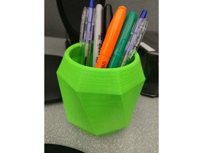simple geometric pen cupholder office monoprice mini delta holder 3d print model - Mito3D