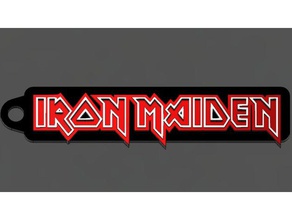 iron maiden logo keychain 3d printing eddie ironmaiden 3d print model - Mito3D