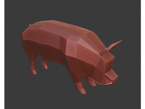 low-poly Schwein Tiere 3d print model - Mito3D