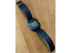 elegante flexible reloj de pulsera correas tpu la moda casio f-91w vintage nido abeja correa banda 3d print model - Mito3D