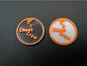 chaos-drucker crew shopping chip coins badges chaos drucker logo einkaufs-chip coin 3d print model - Mito3D