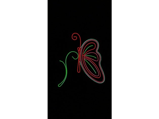 butterfly el wire lamp decor decoration electroluminescent luminescence 3D print model - Mito3D