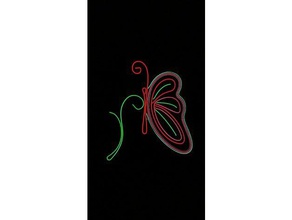 papillon el fil de la lampe décor décoration électroluminescents luminescence 3d print model - Mito3D