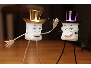 marshmallow eğlenceli oyuncak parlayan articuated oyuncaklar oyunlar şekil esnek kol bacak çocuklar şapka led ışık marshmello kafa shamallow adam sheapable üst 3d print model - Mito3D