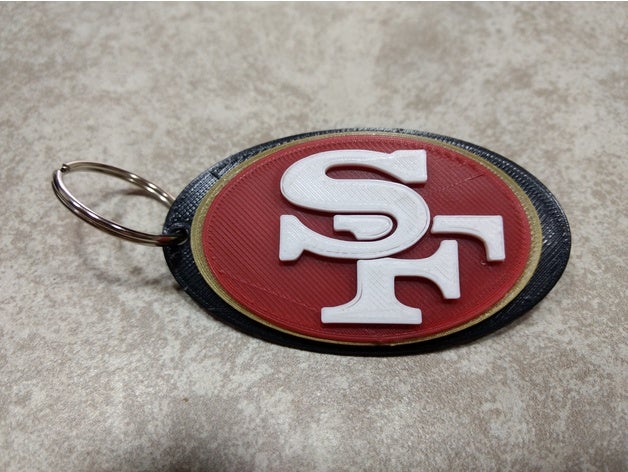 san francisco 49ers llaveros 3D print model - Mito3D