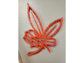 peace weed 2d art mary jane symbol pot 3d print model - Mito3D