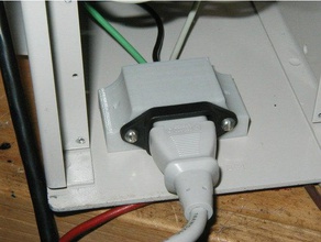 ac iec monte la electrónica toma de ca cable línea openscad conector alimentación 3d print model - Mito3D