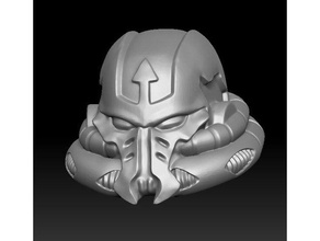 alternate evil space warrior head toys games 28mm 32mm 40k chaos marines miniatures warhammer 3d print model - Mito3D