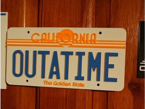 back future license plate 1985 plus blank signs logos delorean flux capacitor outatime time travel 3d print model - Mito3D