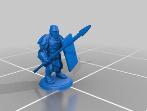 basic tower guard toy game accessories battle unit big soldier crusader fight pike pikeman pikemen spear spearman spearmen solider 3d print model - Mito3D