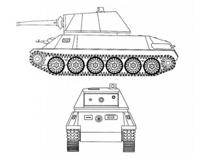 &scaronkoda t-25 siluet 3d drucken tschechoslowakische skoda tank 3d print model - Mito3D