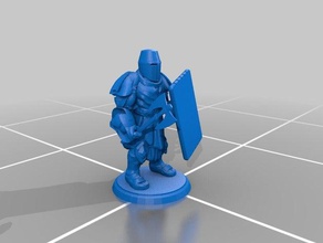 basic tower guard battle axe toy game accessories armor barbarian dnd mini dungeons fighter miniature pathfinder pathfiner shield soldier unit giuard 3d print model - Mito3D