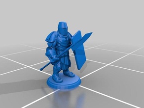 basic tower guard polearm toy game accessories dnd giard card bazaar fighter unit man paladin pathfinder pole arm soldier warrior 3d print model - Mito3D