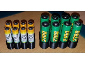 porte-piles aa et aaa x8 support de batterie les conteneurs piles pile la boîte 3d print model - Mito3D