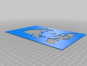 rocky balboa de estêncil a arte as ferramentas personalizado 3d print model - Mito3D