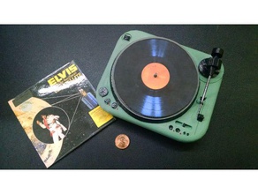 13 Skala Plattenspieler Dekor bjd prop doll dollhouse Puppenhaus-Möbel der Miniatur Datensatz record player vinyl vinyl-Schallplatte 3d print model - Mito3D