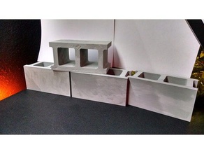 13 escala de hormigón bloque decoración ball jointed doll bjd prop ladrillo bloques ligero casa muñecas muebles miniatura 3d print model - Mito3D