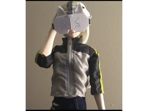 13 vr fone de ouvido bjd boneca os acessórios anime ball jointed doll prop mulher gato dollfie dollfiedream kawaii máscara miniatura neko super bate-papo 3d print model - Mito3D