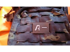 blood type a- placa rh 3d printing assault pack backpack laser cut mil-tec molle system plate 3d print model - Mito3D