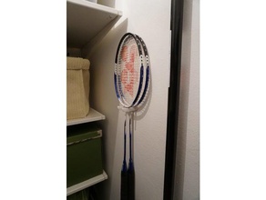 badminton hook organization holder mount organizer sports wall 3d print model - Mito3D