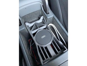 audi qi charger armrest holder iphone xs max quadlock case mobile a4 3d print model - Mito3D