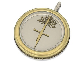 seigneur des anneaux pendentif bijoux le gondor lotr collier en suspens épée arbre blanc 3d print model - Mito3D
