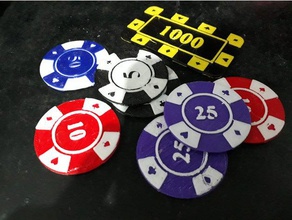 poker moedas de cor multi camadas emblemas multicolor 3d print model - Mito3D