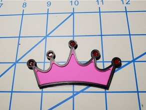 2d princess crown other 3d print model - Mito3D