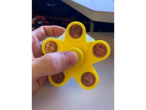 5 arm penney fidget spinner toys games 3d print model - Mito3D