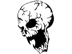 skull stencil 2d art head 3d print model - Mito3D