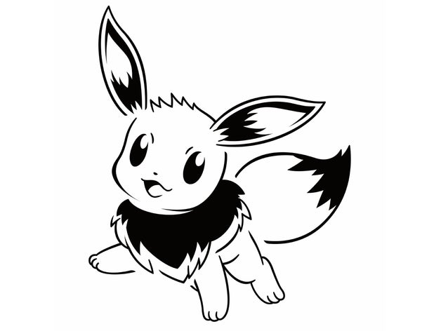 eevee plantilla 2 d art eeveelution pokemon 3D print model - Mito3D