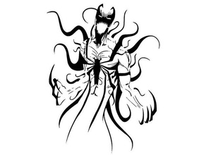 anti venom stencil 2d art marvel symbiote 3d print model - Mito3D