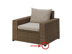 ikea solleron sedia tappa di sostituzione pied remplacement versare fauteuil strumenti poltrona canape gambe parte ricambio sede divano 3d print model - Mito3D