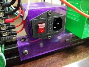 3030 ac switch plug module mount lid 3d printer parts extrusion 3d print model - Mito3D