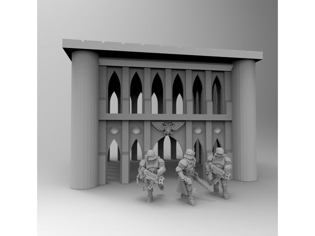 gotica del palazzo 28mm 02 giocattolo gioco accessori edificio astra militarum terreno wargame warhammer 40k 3D print model - Mito3D