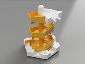 gravitrax compatible spiral staircase construction toys marble run 3d print model - Mito3D