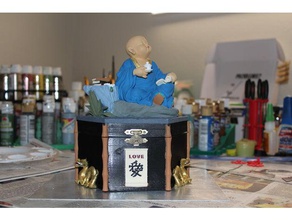 hex caixa pequeno monge recipientes hack jóias escultura 3d print model - Mito3D