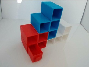 tetris drawer 3d printing chest drawers dividers handle mini 3d print model - Mito3D