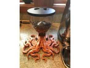 polvo de grãos café, funil suporte a cozinha jantar café moedor expresso titular tentáculo tentáculos 3d print model - Mito3D
