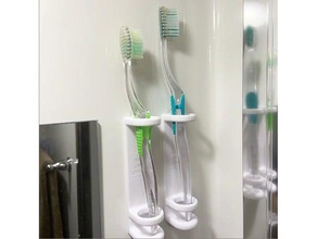 easy install toothbrush holder bathroom hygiene stand 3d print model - Mito3D