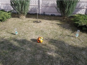 futebol portões feitos de garrafas plástico ao ar livre jardim 3d print model - Mito3D