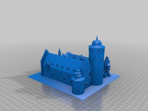 mespelbrunn schloos Gebäude Strukturen 3d print model - Mito3D