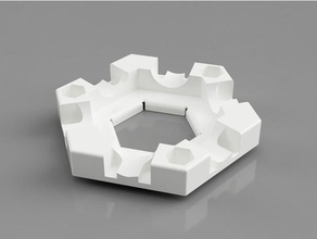gravitrax compatible 6-exit basic tile construction toys base marble run 3d print model - Mito3D
