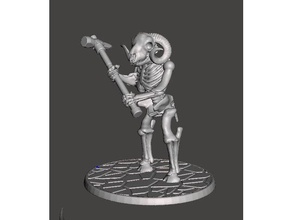 skeleton warrior beastman ramsheep warhammer games 28mm dnd miniature fantasy figure miniatures necromancer skull undead wargame wargames wargaming 3d print model - Mito3D
