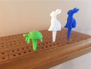 tortoise hare cribbage pegs toy game accessories rabbit 3d print model - Mito3D