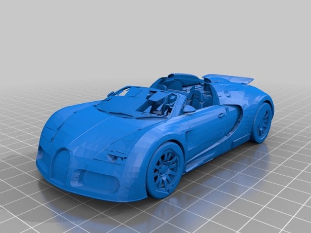 buggati 3d la impresión increible coche fresco modle 3D print model - Mito3D