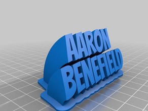 aaron 2-zeiliges Namensschild office angepasst 3d print model - Mito3D