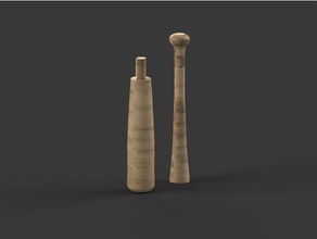 baseball bat 2 pieces screw together sport outdoors 3d print model - Mito3D